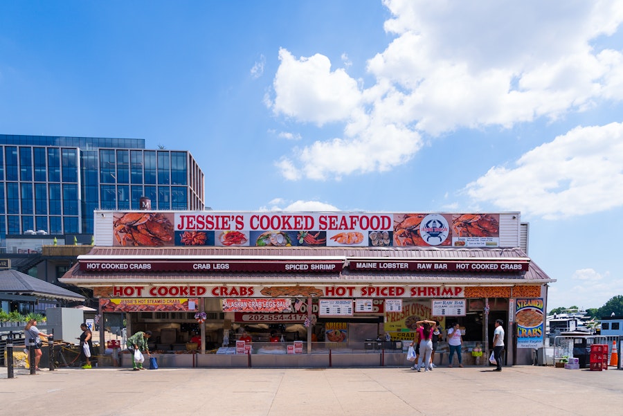 Jessie Taylor Seafood Market at the Municipal Fish Market at the Wharf in Washington, DC.
