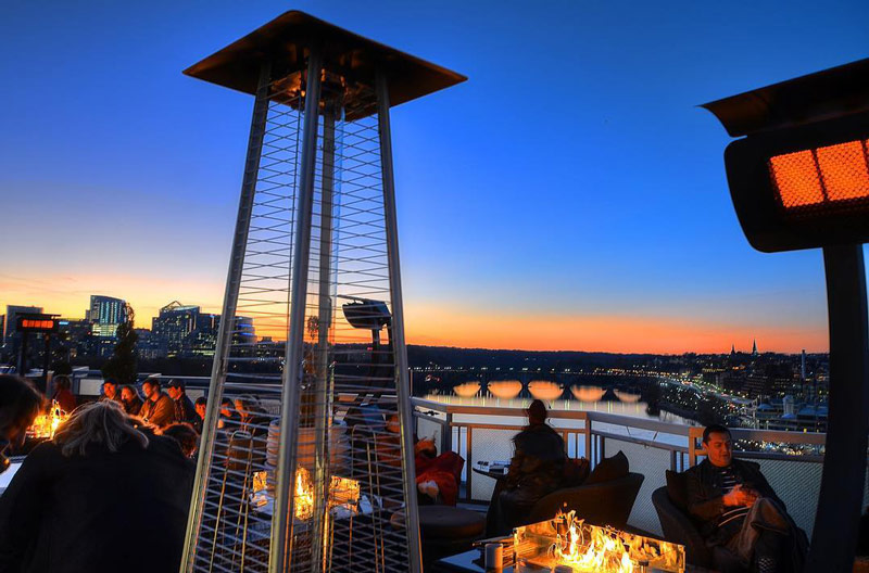 @_kassi333 - Top of the Gate Rooftop Bar at The Watergate Hotel - Restaurants and Bars with Outdoor Fires in Washington, DC