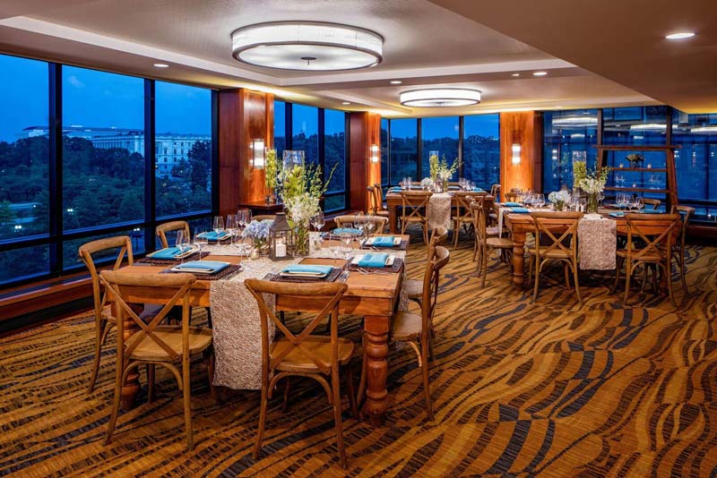 Nighttime scene at the Hyatt Regency Washington on Capitol Hill's Thornton Room - Great meeting and event space in Washington, DC