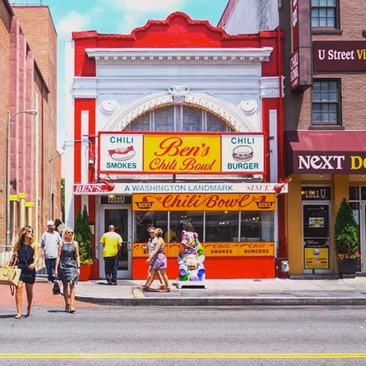 @millgrimage - People crossing U Street in front of Ben&#039;s Chili Bowl on summer day - Neighborhoods in Washington, DC