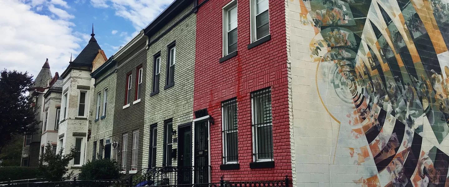 H Street Rowhouses and Mural, Washington DC