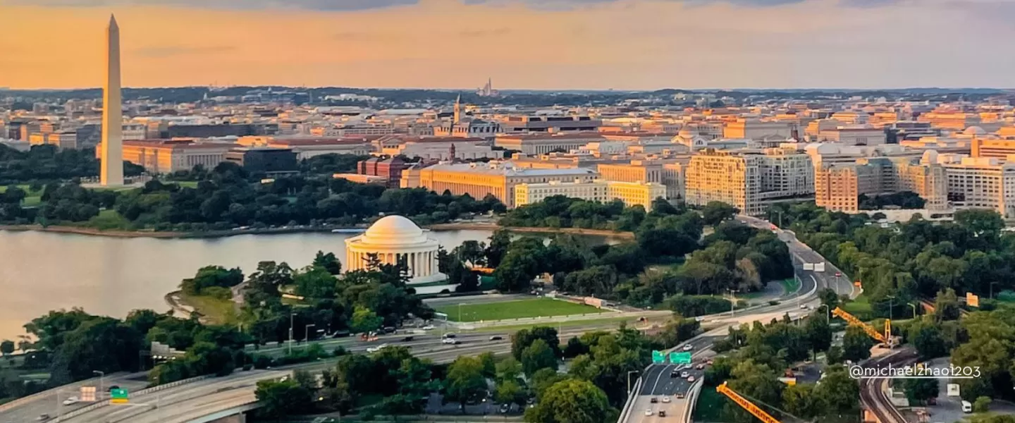 Aerial shot of DC 