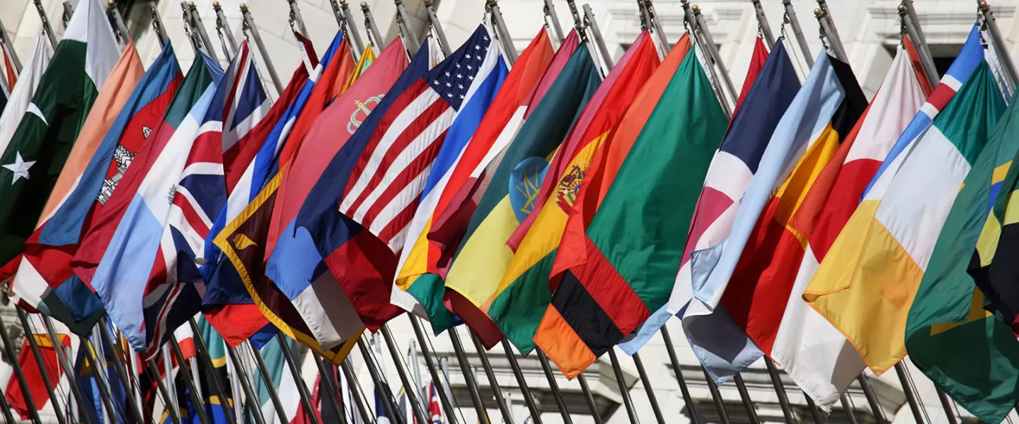 View of flags from different countries