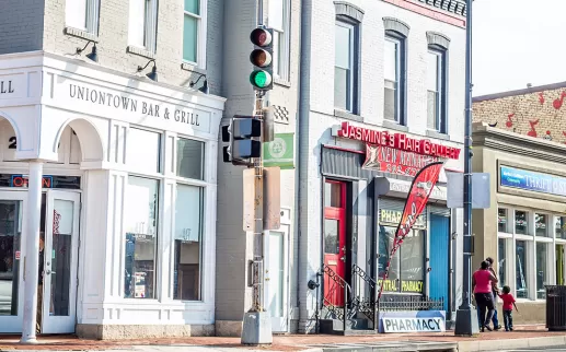 Anacostia restaurant and shops in Washington DC
