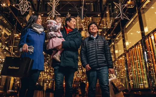 Family shopping in City Center DC
