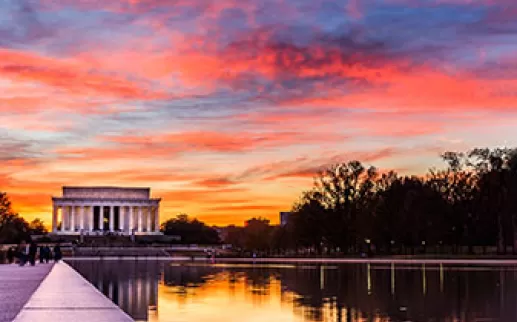 Sunset at Lincoln Memorial

