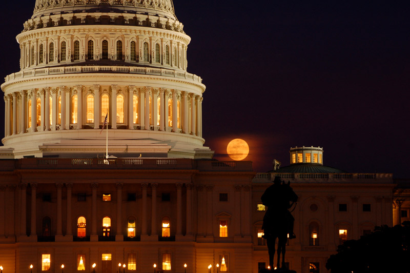 U.S. Capitol - Full Moon - Washington, DC