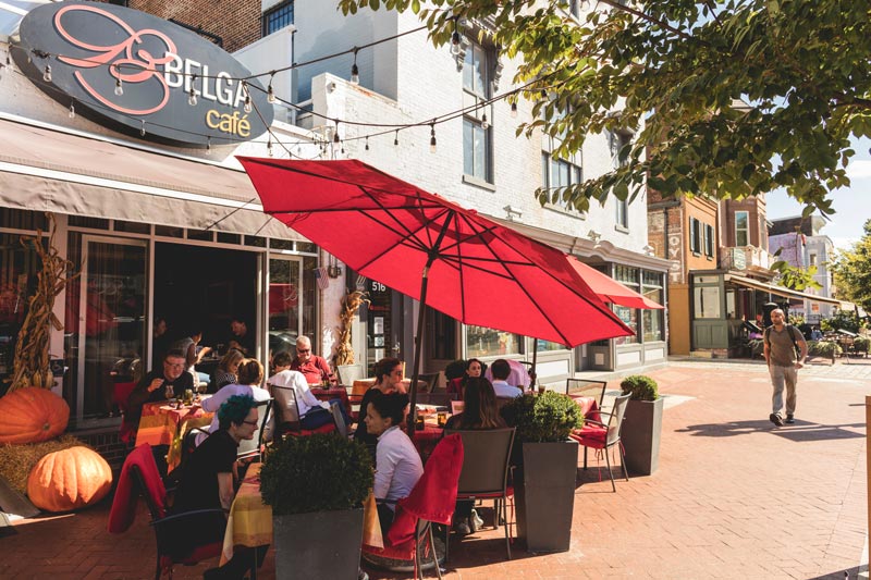 Outdoor patio at Belga Cafe on Barracks Row - Restaurant on Capitol Hill in Washington, DC