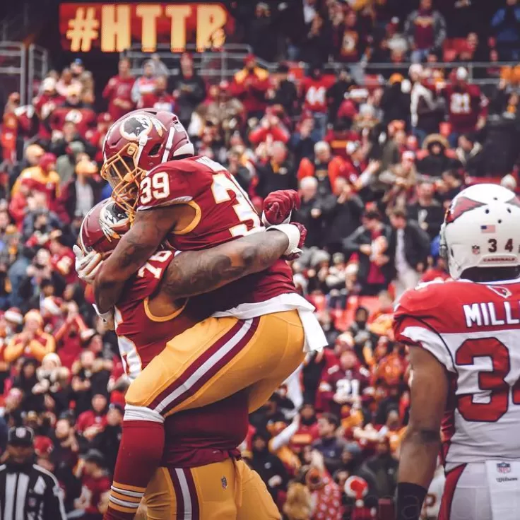 Washington Football Team Players Hugging