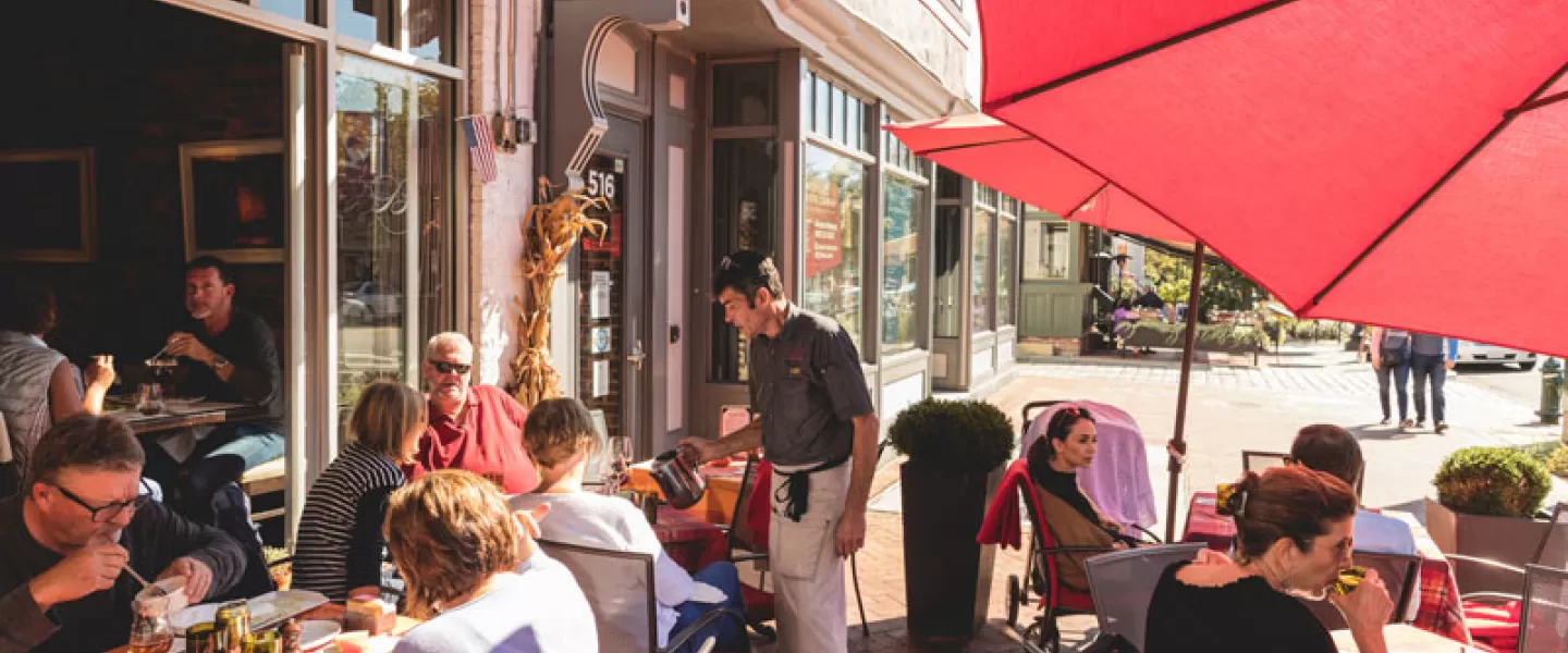 Outdoor patio at Belga Cafe on Barracks Row - Restaurant on Capitol Hill in Washington, DC