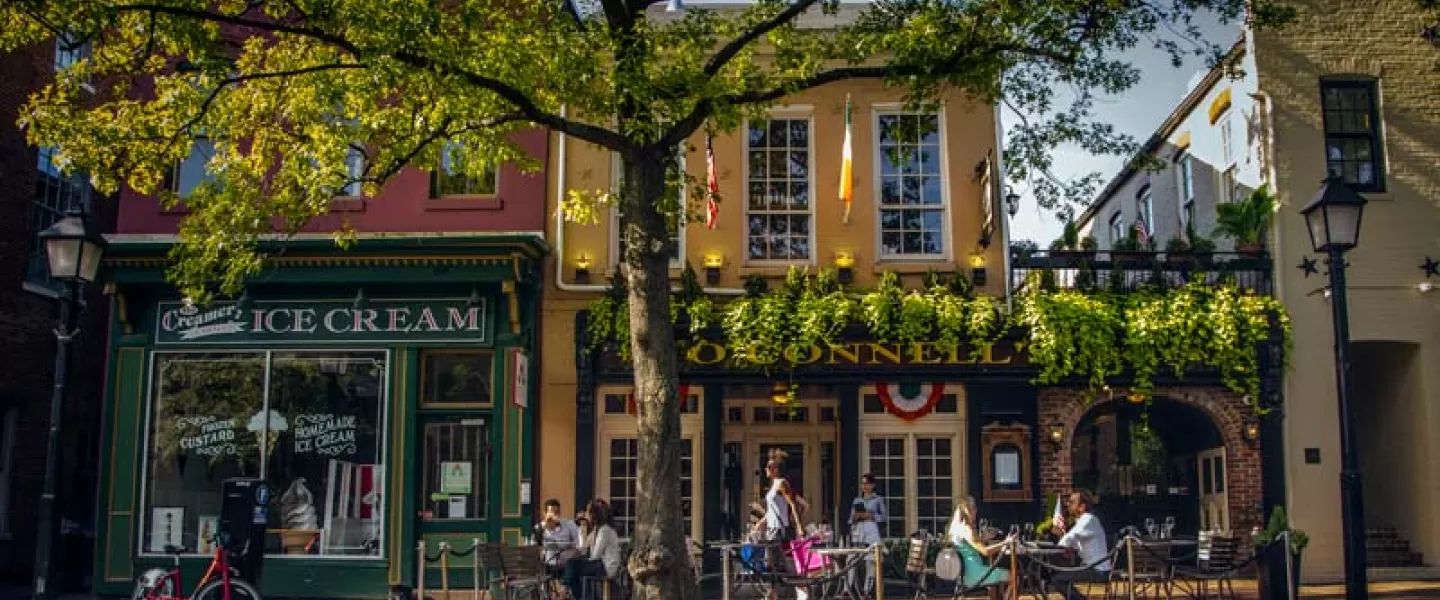 King Street in Old Town Alexandria - Historic waterfront destination in Virginia near Washington, DC