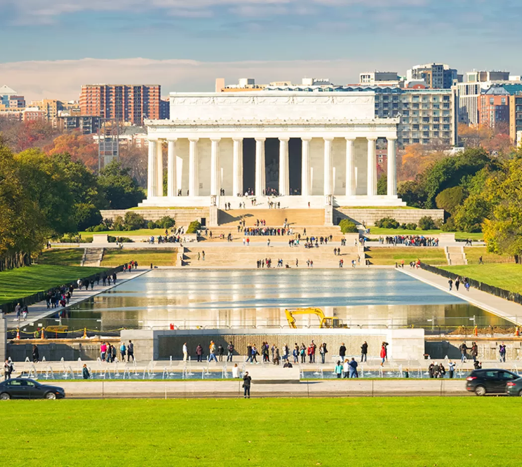 National Mall view of the Lincoln Memorial